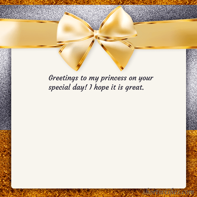 E-card with a gold shimmering ribbon