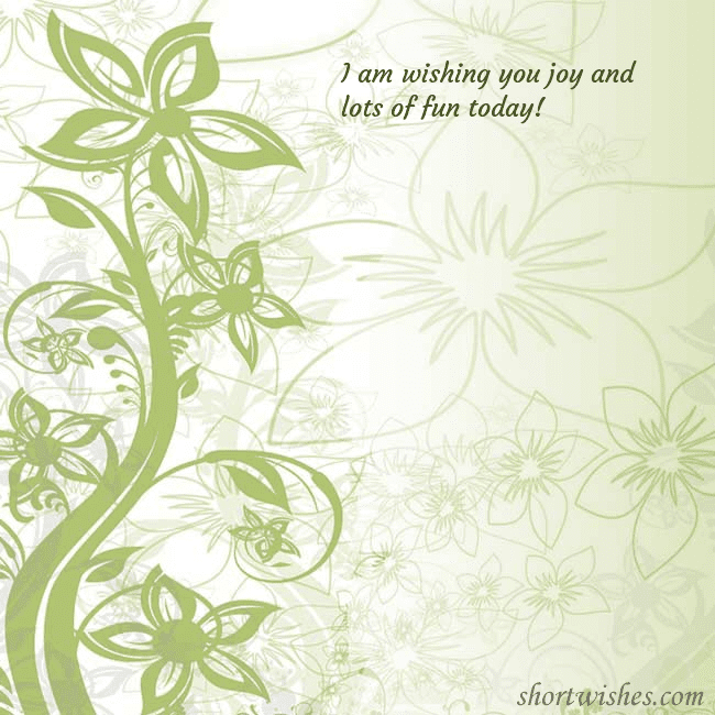 E-card with green painted flowers