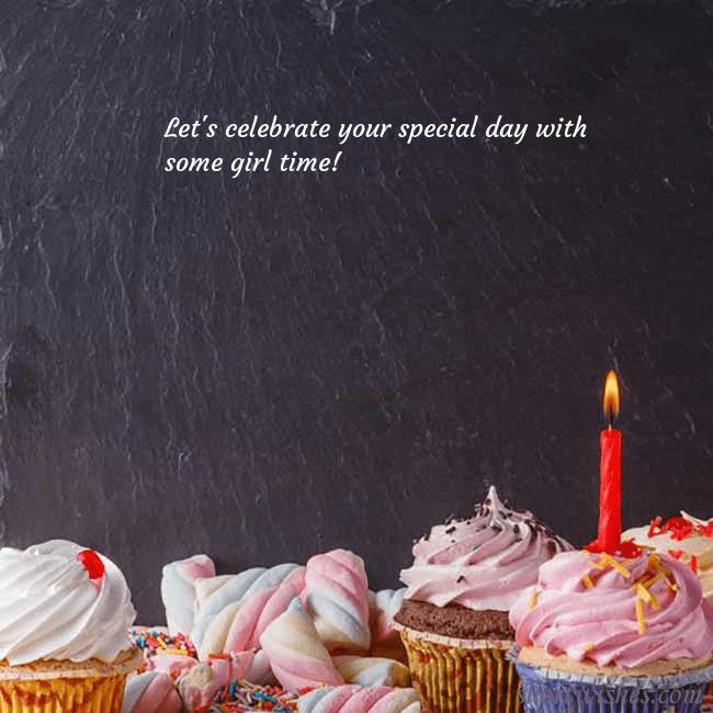 Birthday ecard with cupcakes and a candle