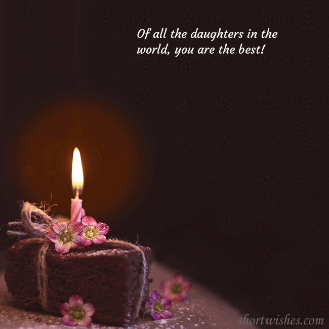Animated greeting card - a cake with a burning candle