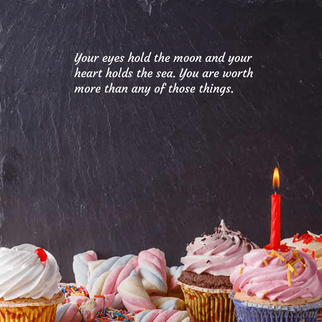 Birthday ecard with cupcakes and a candle