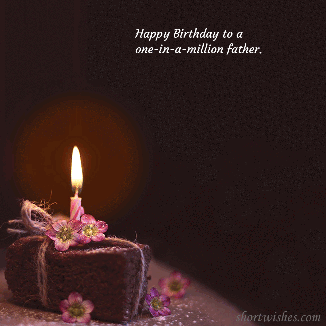 Animated greeting card - a cake with a burning candle