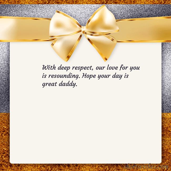 E-card with a gold shimmering ribbon