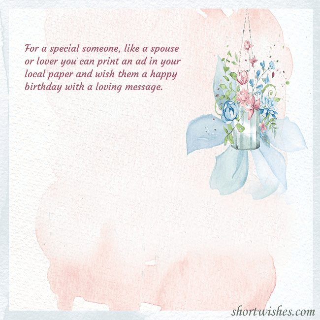 Ecard with watercolor painted flowers