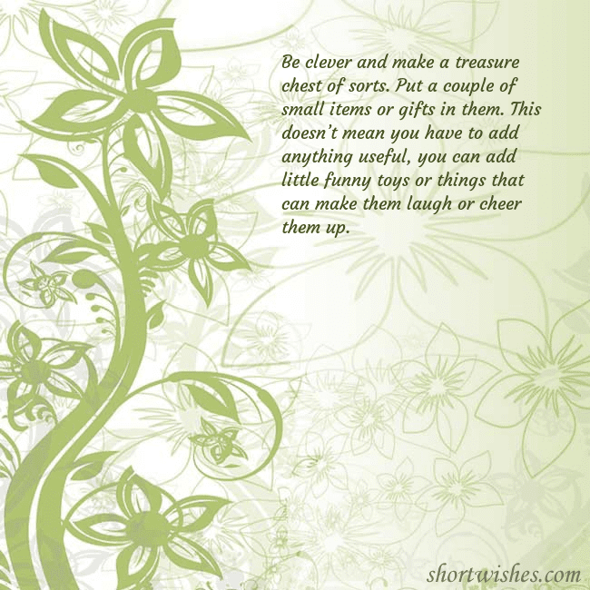 E-card with green painted flowers