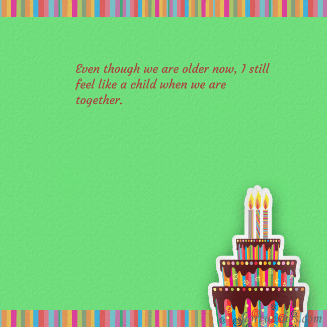 Green ecard with a birthday cake