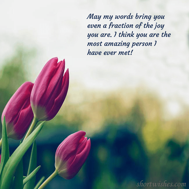 Ecard with three red tulips