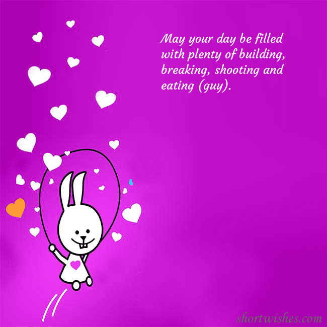 Greeting ecard with a funny bunny