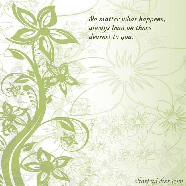 E-card with green painted flowers