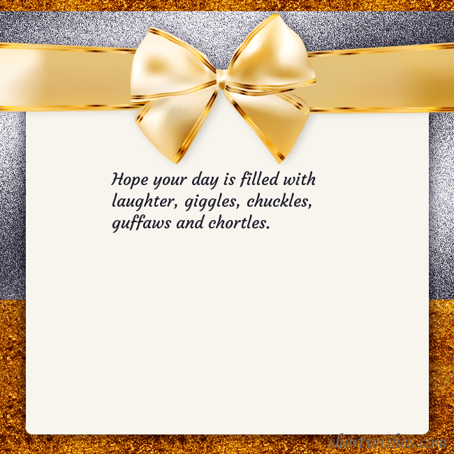 E-card with a gold shimmering ribbon