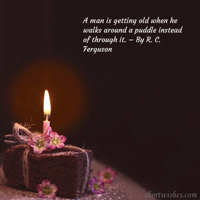 Animated greeting card - a cake with a burning candle
