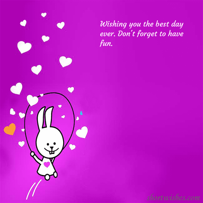 Greeting ecard with a funny bunny