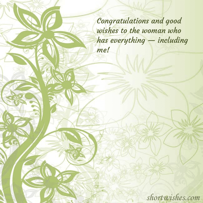 E-card with green painted flowers