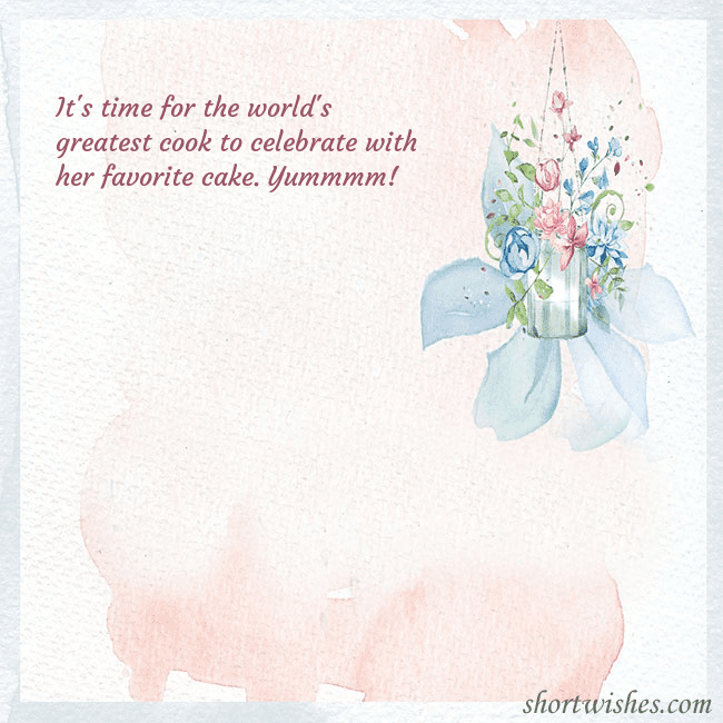 Ecard with watercolor painted flowers