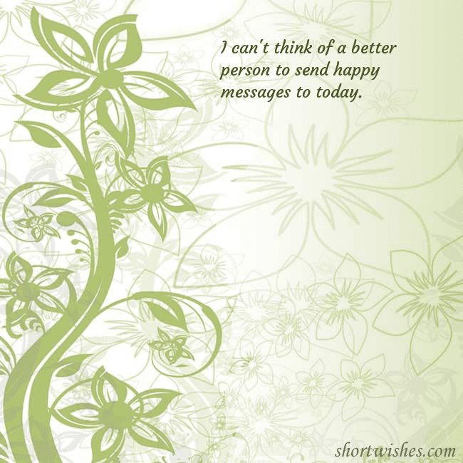 E-card with green painted flowers