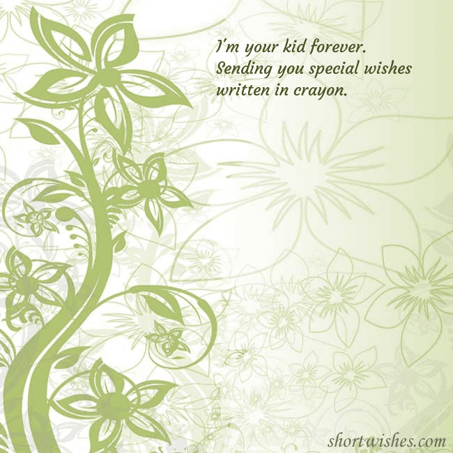 E-card with green painted flowers