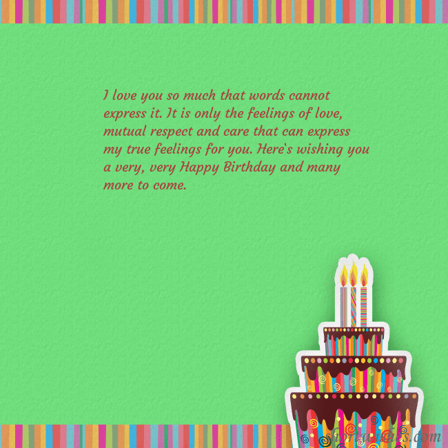 Green ecard with a birthday cake