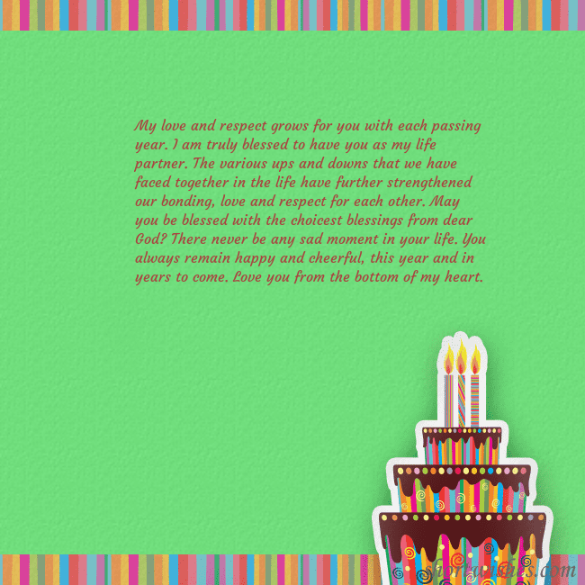 Green ecard with a birthday cake