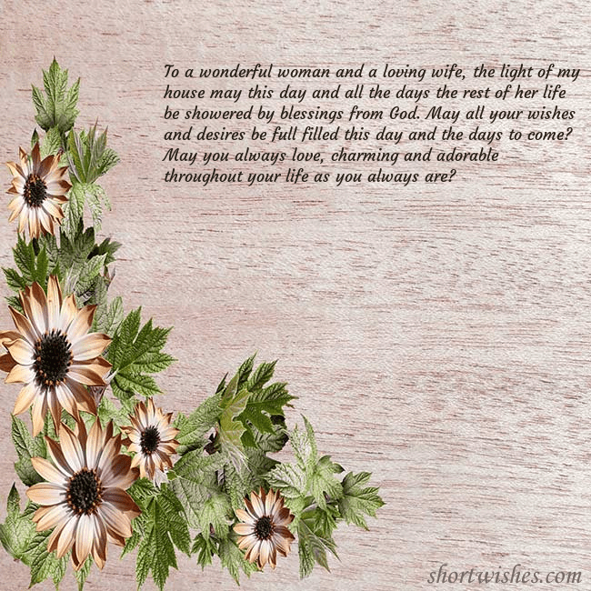 Postcard with brown flowers