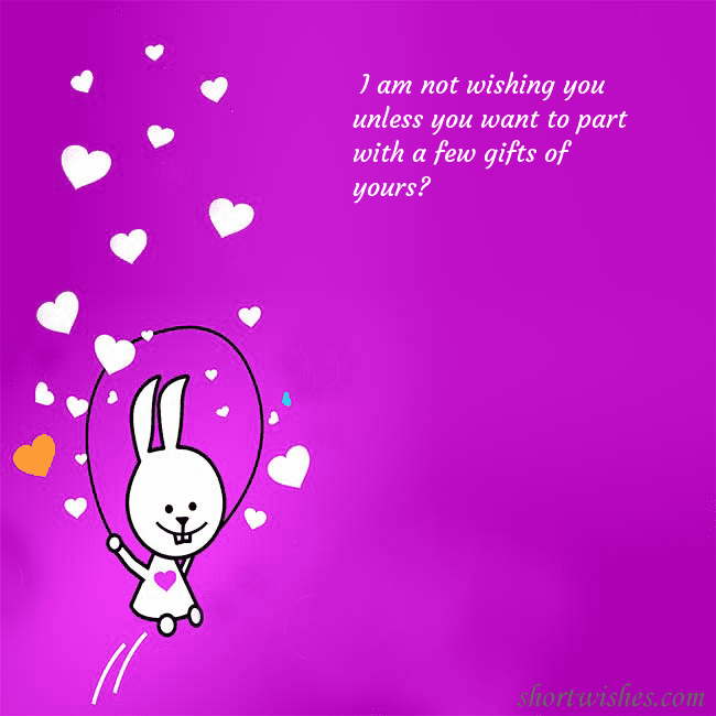 Greeting ecard with a funny bunny