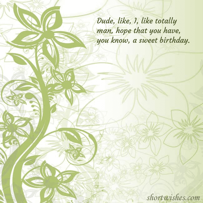 E-card with green painted flowers