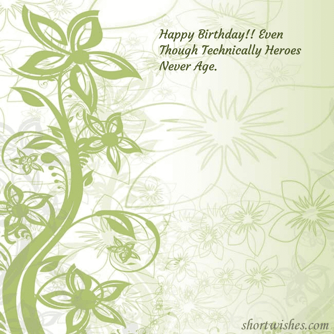 E-card with green painted flowers