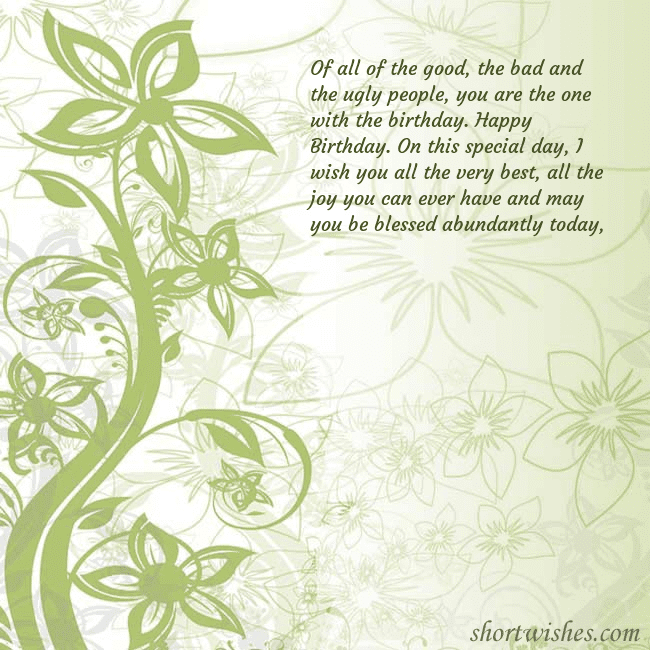 E-card with green painted flowers