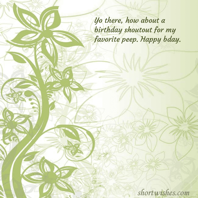 E-card with green painted flowers