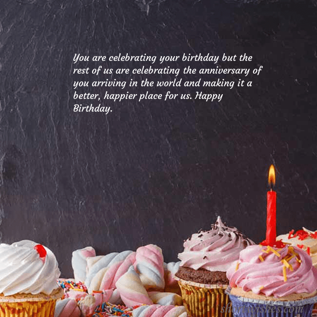 Birthday ecard with cupcakes and a candle