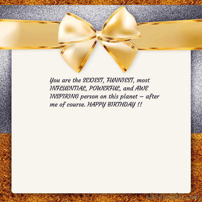 E-card with a gold shimmering ribbon