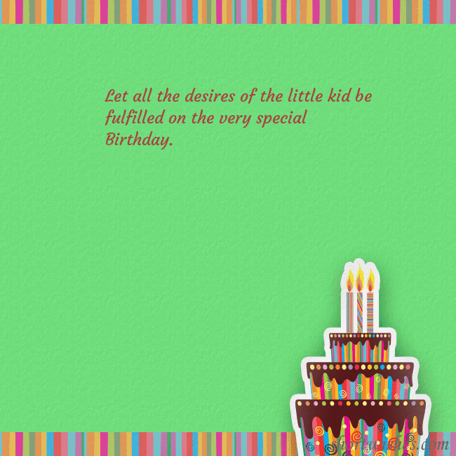 Green ecard with a birthday cake