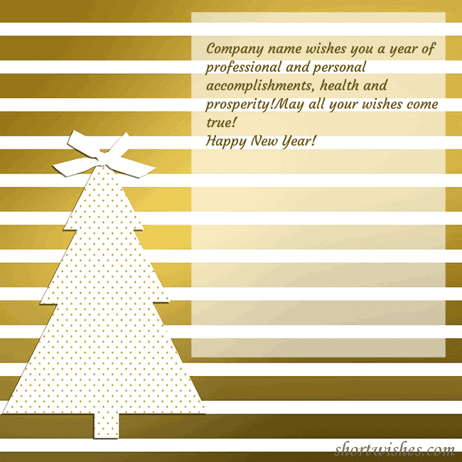 Gold sparkling postcard with a Christmas tree