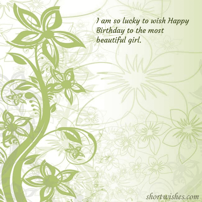 E-card with green painted flowers