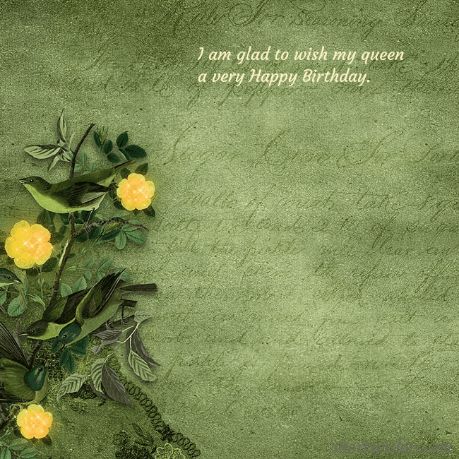 Green postcard with yellow flowers