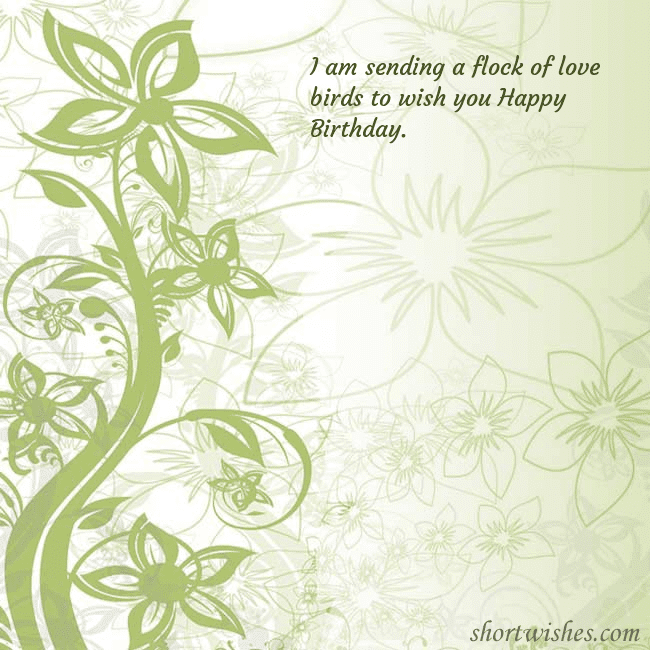 E-card with green painted flowers