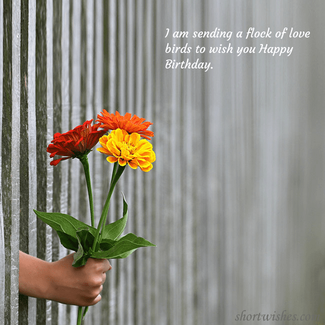 Electronic card with a bouquet of flowers