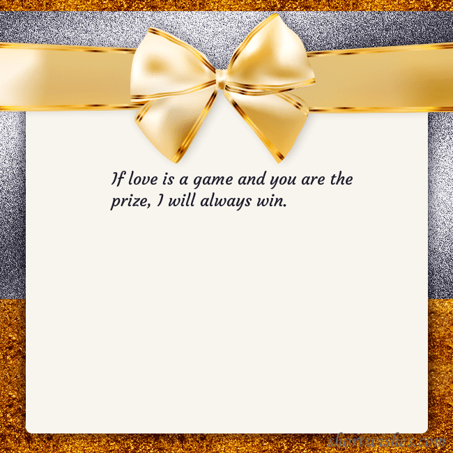 E-card with a gold shimmering ribbon