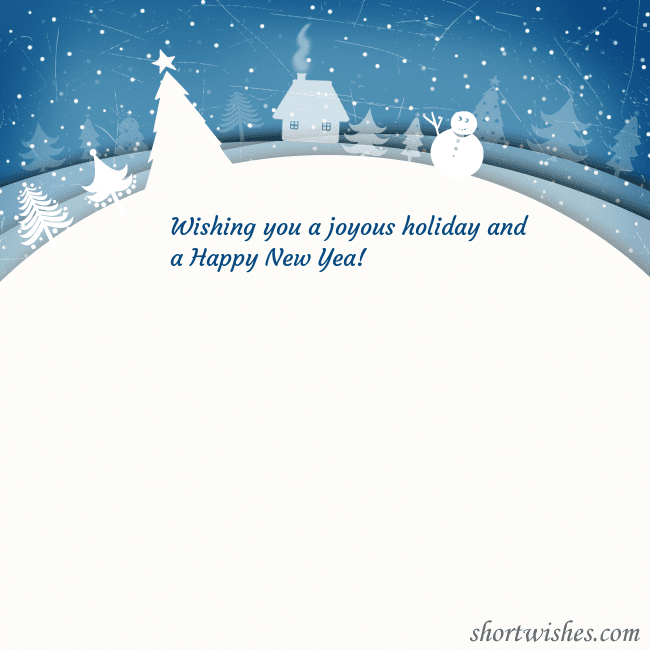 Christmas card with a snowy village