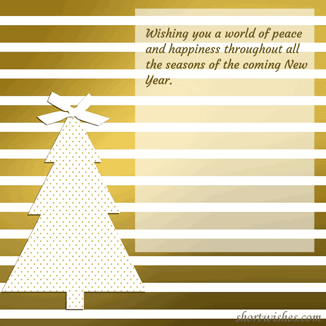 Gold sparkling postcard with a Christmas tree