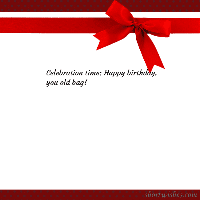 Greeting ecard with red ribbon