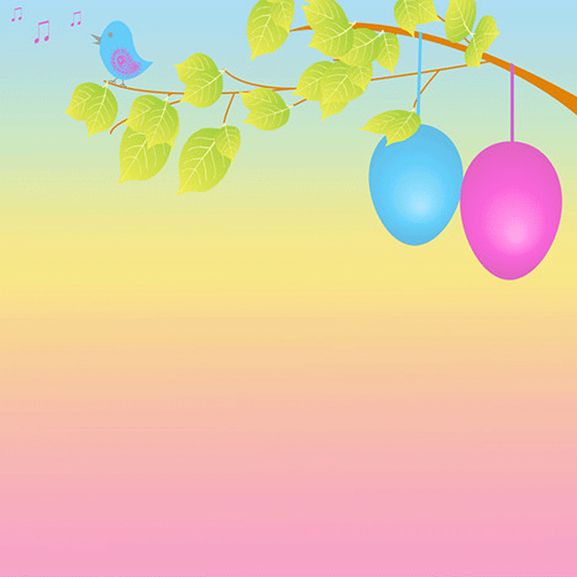 Digital Happy Easter cards Easter greeting cards with eggs on a tree branch